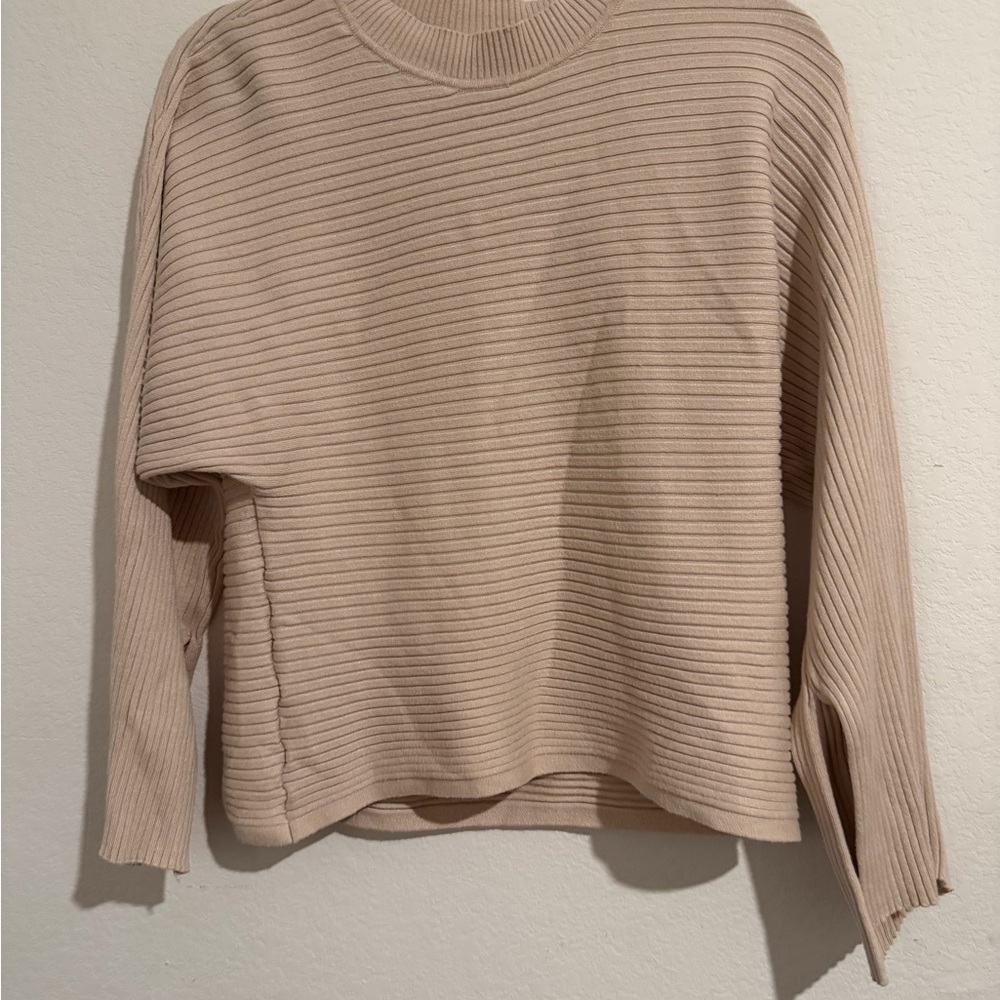 Pink Rose Cream Ribbed Knit Pants Set - Picture 4 of 6